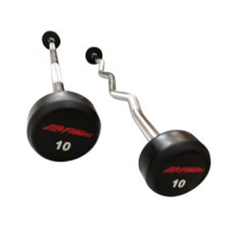 Rubber-Encased Round-Head Fixed Barbells (Solid Steel Core) (kg) – Custom Logo Available Rubber-Encased Round-Head Fixed Barbells (Solid Steel Core) (kg) – Custom Logo Available